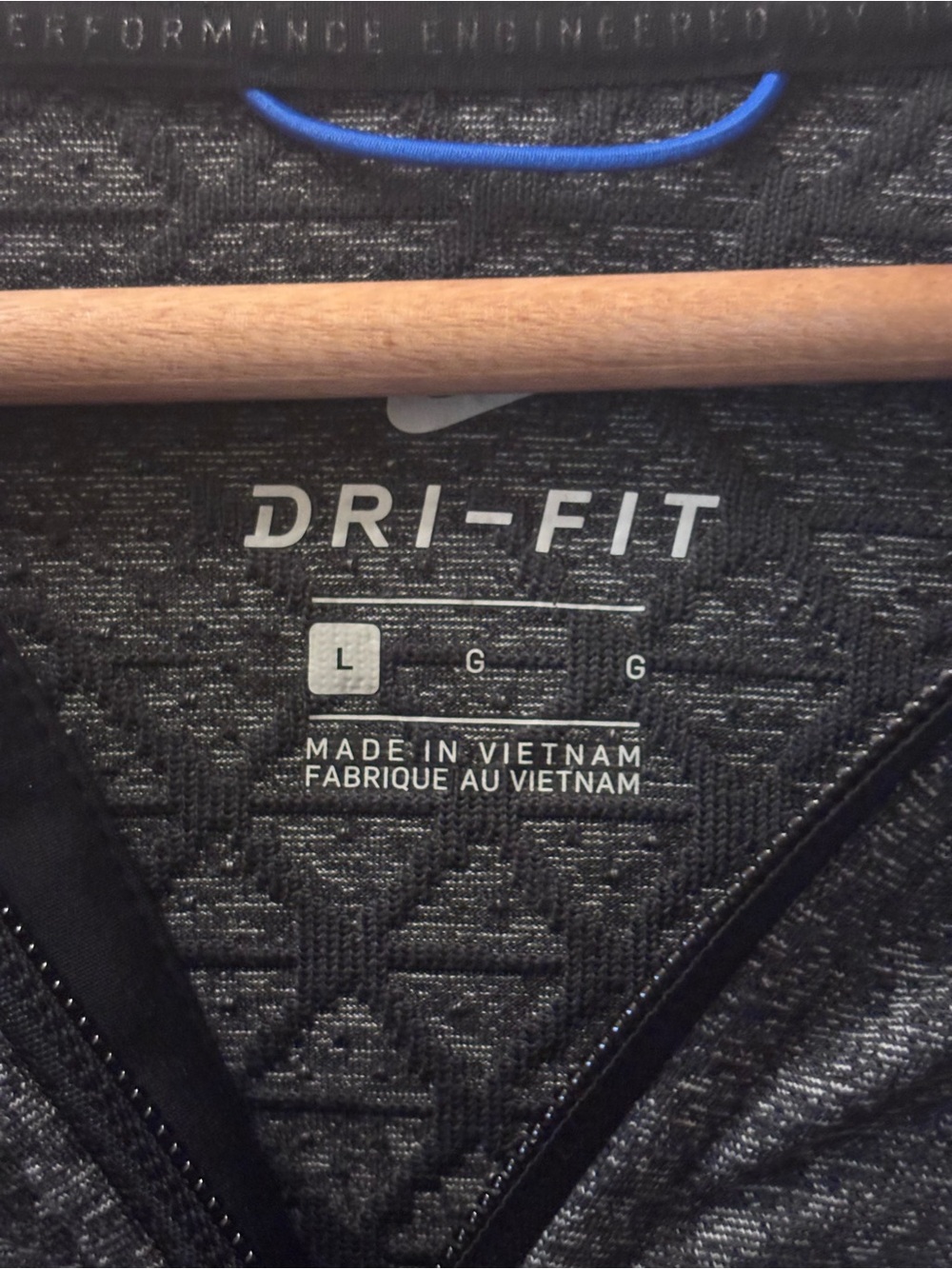 Nike Black Charcoal Gray Dri-FIT Zip Hoodie - Picture 3 of 9